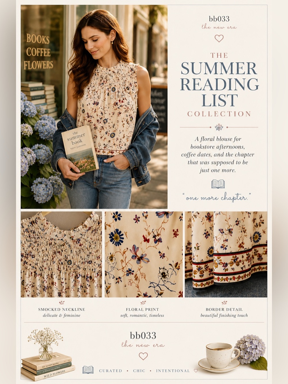 Max Studio Floral Smocked Sleeveless Boho Blouse— Cottagecore (L)